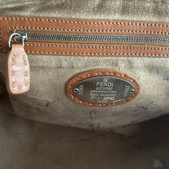 FENDI Selleria Doctor Bag pebbled leather 🇮🇹 PRE-LOVED Caramel - Picture 14 of 14